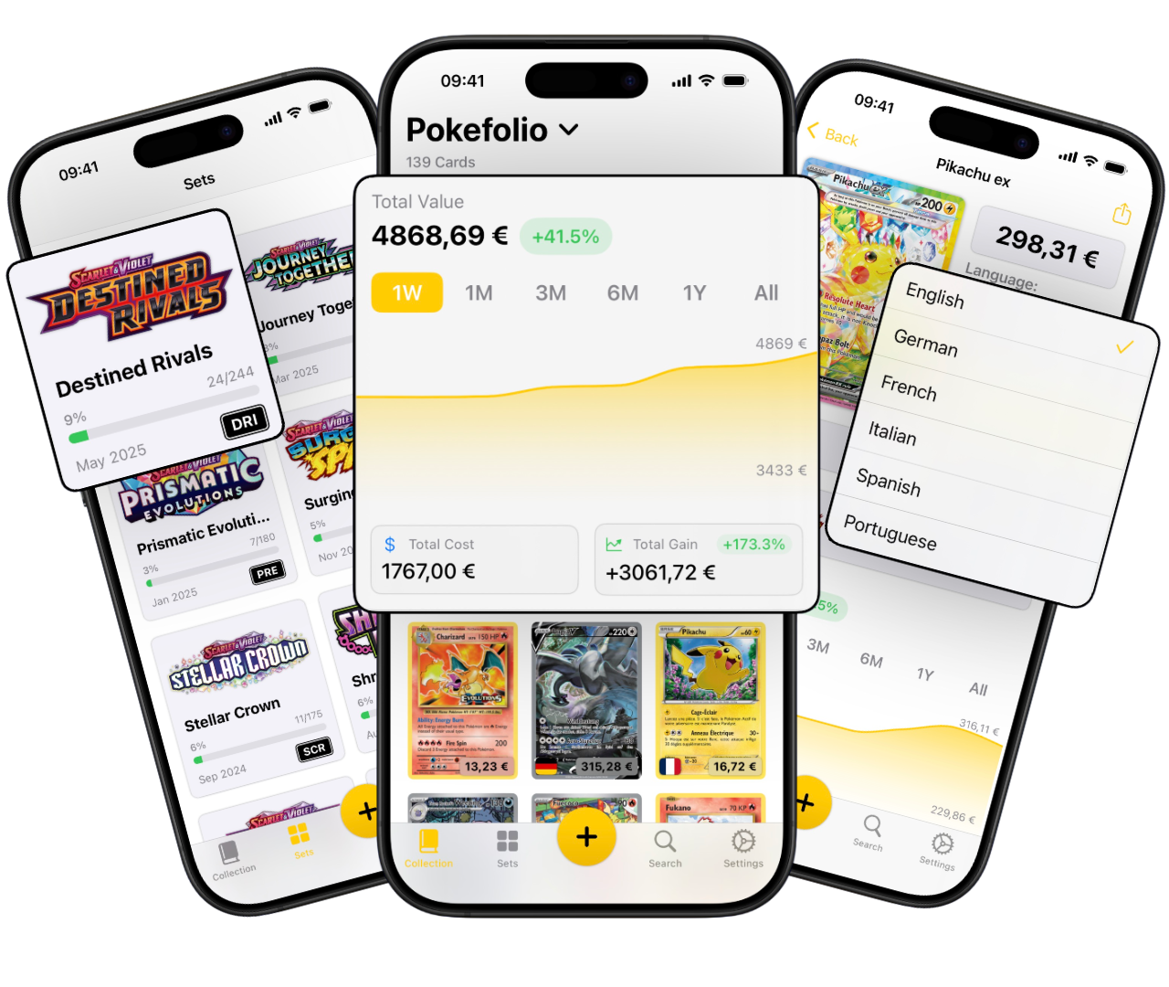 Pokefolio app interface showing Pokémon card identification